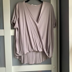 Shop Talulah stone gray wrap dress shirt